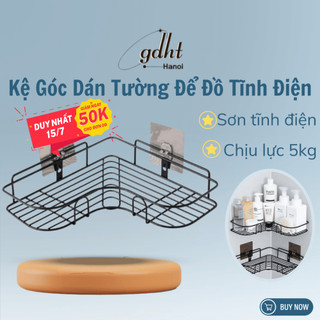 Kệ đựng đồ tam giác dán tường, kệ góc nhà tắm dán tường kim loại sơn tĩnh điện tiện lợi, đồ gia dụng giá rẻ (KGS05)