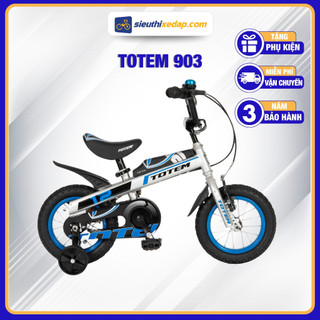 Xe đạp trẻ em totem 903, xe đạp cho bé trai khung thép cao cấp có gắn bánh phụ - siêu thị xe đạp