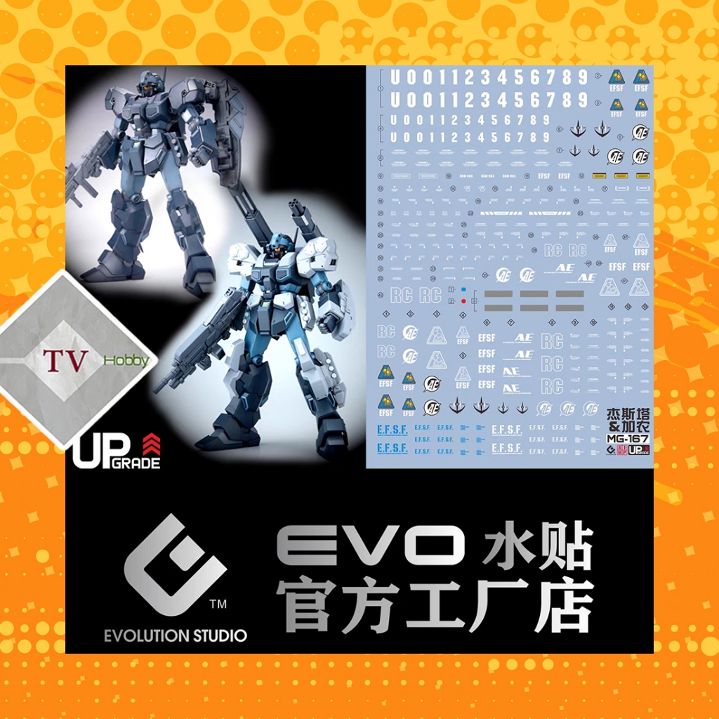 Decal Nước  Huỳnh Quang Dán Mô Hình EVO MG 1/100 RGM-96X Jesta + Jesta Cannon