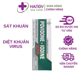 Dung Dịch povidone 10% Sát Trùng,Dung dịch sát trùng,sát khuẩn vết thương,Cồn đỏ Povidone PVP Iodine 20ml