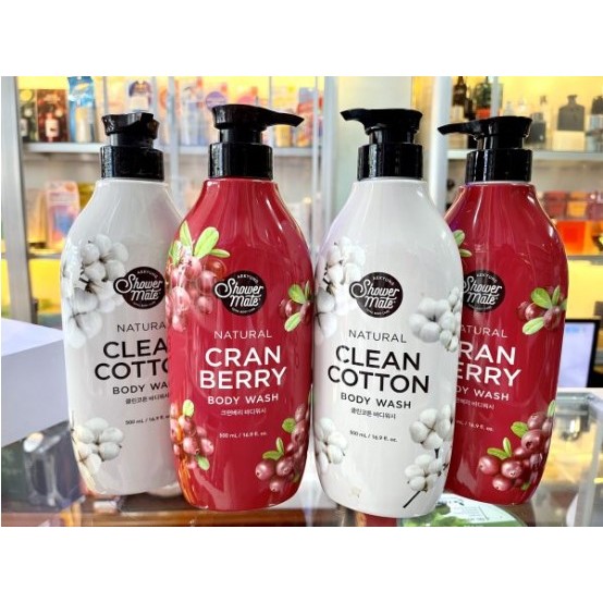 Sữa tắm cao cấp Hàn Quốc Aekyung Showermate Natural - Giúp Làm Sạch, Cấp Ẩm, Trắng Sáng Da / 500ml