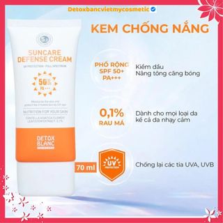 [Mẫu mới]Kem chống nắng phổ rộng Detoxblanc SPF 50+ PA+++ 70ML