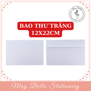 Combo 10 bao thư trắng 12x22cm, 12x18cm, 18x25, bao thư sọc bưu điện sẵn keo