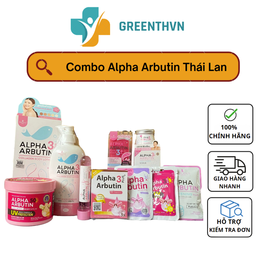 Combo Các Loại Alpha Arbutin Thái Lan Chính Hãng