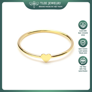 Nhẫn bạc nữ TLEE tim trơn mini basic TLEE JEWELRY A0309