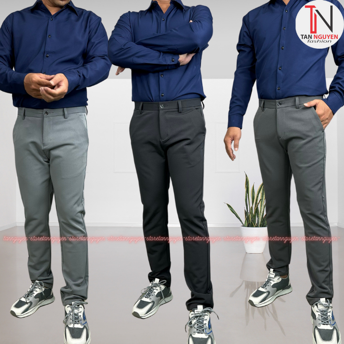 Quần Tây Âu Nam Ống Côn vải Chất Vải Tây Âu Co Giản 4 Chiều Mền Mại Mịn Màng -tannguyen_store