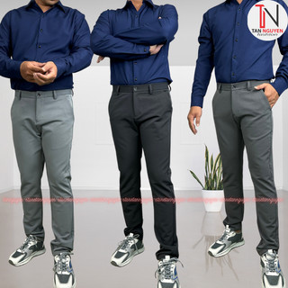 Quần tây âu nam ống côn vải chất vải tây âu co giản 4 chiều mền mại mịn màng -tannguyen_store