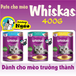 Thức ăn mèo pate whiskas 400g cá ngừ - cá biển-cá mòi ___ pate lon 400g __