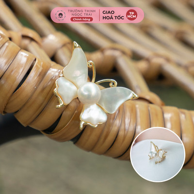 Cài Áo Khảm Xà Cừ Đính Ngọc Trai Hình Bướm Xinh Xắn - Ngọc Trai Trường Thịnh