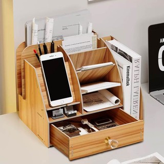 Hộp đựng bút nhiều ngăn Kệ hồ sơ để bàn KB14 Chất Liệu Bền Đẹp cho bàn làm việc Gọn Gàng Sang Trọng