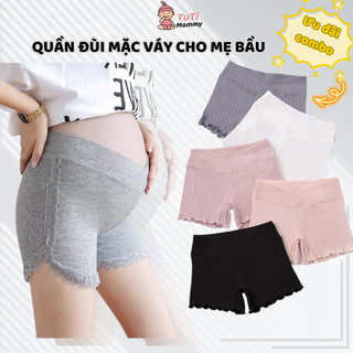 Quần đùi bầu mặc váy cạp chéo siêu mát hàng thiết kế cao cấp Tutimommy - QB01
