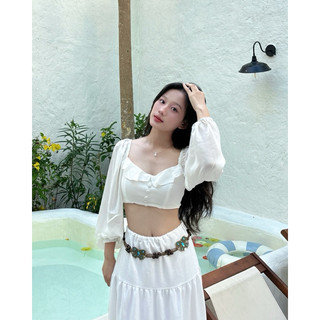 Áo voan dài tay dressie - lovesick crop top