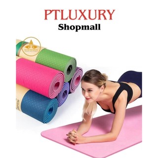 Thảm tập gim , thảm tập yoga 2 lớp cao cấp chống trơn trượt PTLUXURY