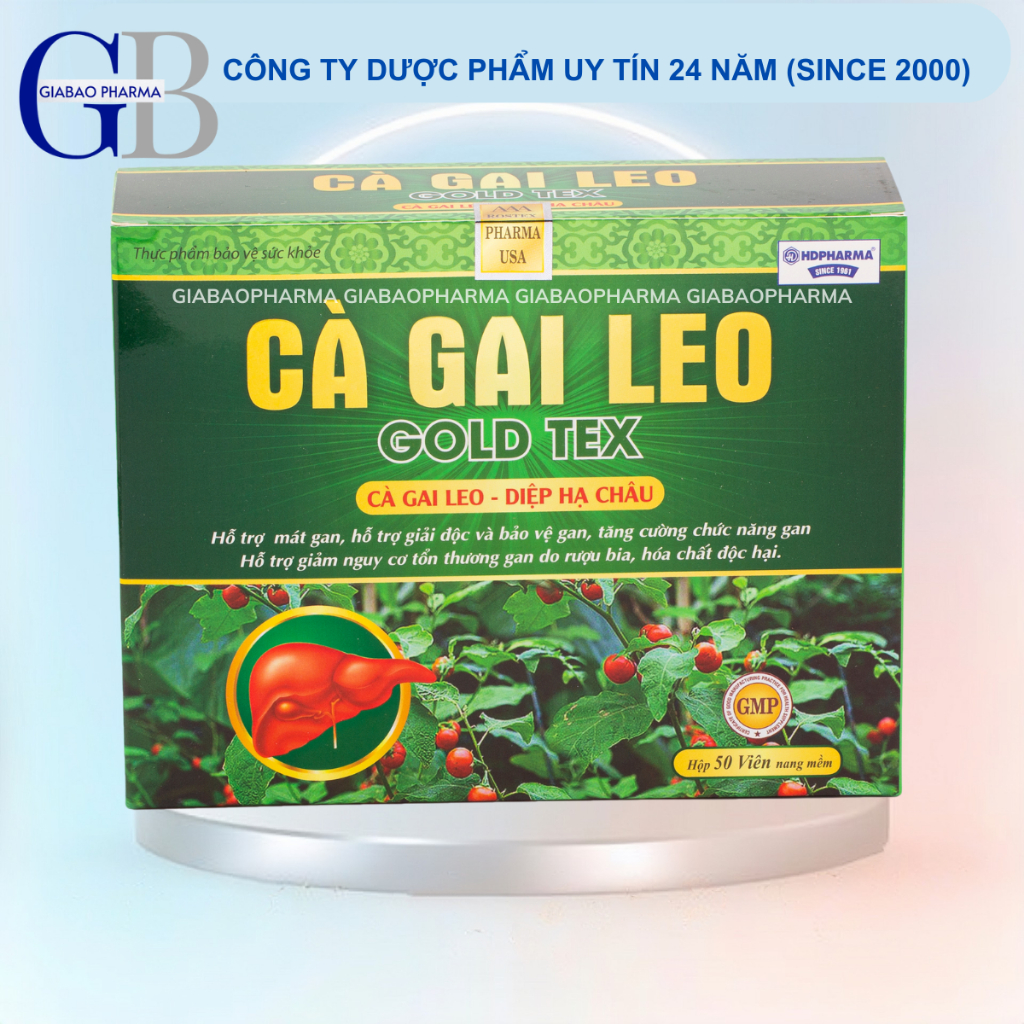 Bổ gan Cà Gai Leo GOLDTEX bảo vệ gan ,giải độc gan , hạ men gan, tăng cường chức năng gan - HỘP 50 viên ( Vỉ )