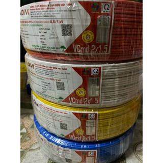 Dây điện Cadivi đôi mềm 1 vỏ Vcmd2x1.5 có 2x30 sợi đồng Cuộn 100 mét