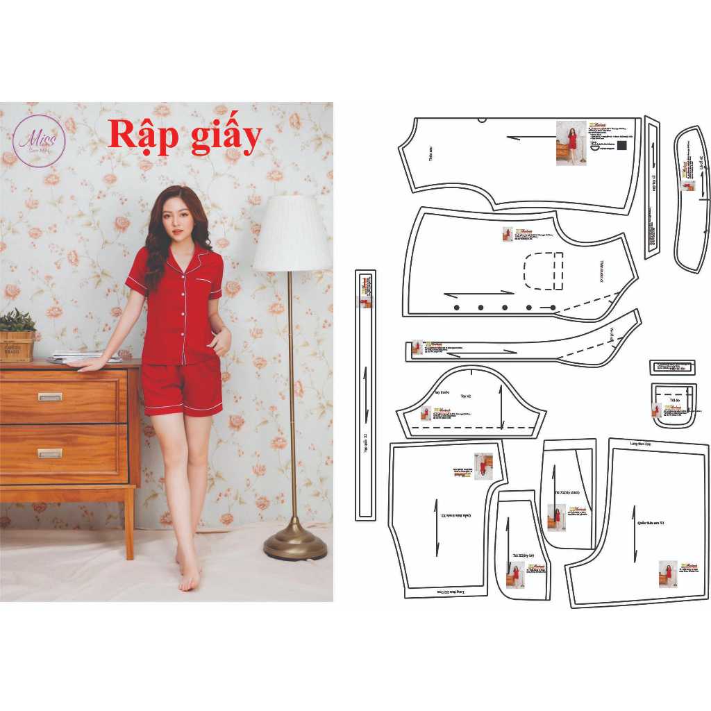 Rập giấy A0 mã 65 (BẢN VẼ) rập bộ piyama