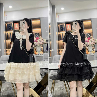 Váy bầu , váy suông , Váy chân tơ tầng cổ đá