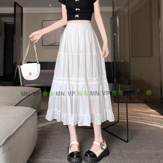  CHÂN VÁY NỮ XOÈ DÁNG DÀI PHỐI VIỀN REN MN79-HÀNG QUẢNG CHÂU LOẠI 