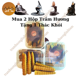 Trầm hương cao cấp Linh Tâm hình tháp văn xương phụ kiện thác khói trầm hương lư xông trầm