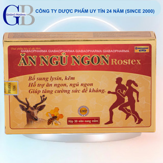 Viên Ăn Ngủ Ngon Rostex bổ sung omega 3, lysin , kẽm zinc giảm mất ngủ, ăn ngon, ngủ ngon, tăng cường sức khỏe