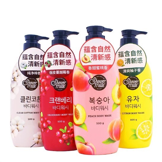 Sữa tắm cao cấp Hàn Quốc Aekyung Showermate Natural - Giúp Làm Sạch, Cấp Ẩm, Trắng Sáng Da / 500ml