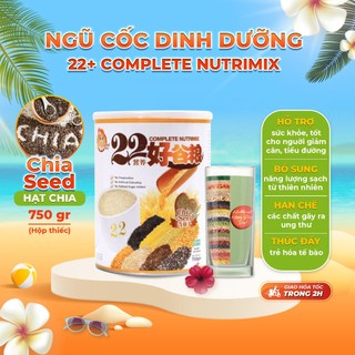 Bột Ngũ Cốc Dinh Dưỡng 22 Complete Nutrimix Hạt Chia (750 G/Hộp Thiếc), hỗ trợ chăm sóc  sức khỏe
