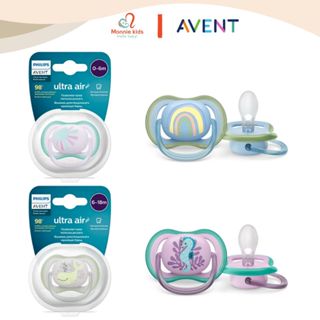 Ti giả silicon Philips Avent Ultra Air cho bé 0-18m, núm ty trẻ em chỉnh nha siêu mềm - Monnie Kids