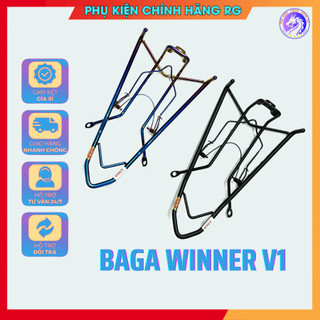 Baga giữa Winner 150 có móc treo đồ, Baga Winner V1 Titan mẫu dày 10li Inox chắc chắn