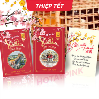 Thiệp tết xuân - postcard chúc mừng năm mới chủ đề về hà nội, kt 9,5x14,5cm