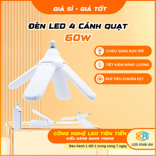 Đèn LED 4 Cánh Quạt  - 60W Siêu Sáng, Chất Lượng Cao, Giá Rẻ,  Dễ Dàng Gắp Gọn