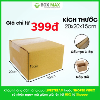 BM - 20x20x15 Combo 20 thùng carton đóng gói hàng, hộp giấy nâu trơn