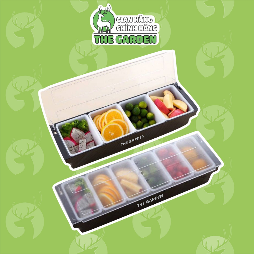 Khay Đựng Thạch, Topping, Trái Cây Trà Sữa 4 Ngăn - 5 Ngăn - 6 Ngăn THE GARDEN
