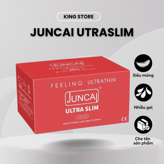 Bao cao su 001 JUNCAI Ultra Slim Đỏ, siêu mỏng 0.01mm nhiều gel kéo dài quan hệ