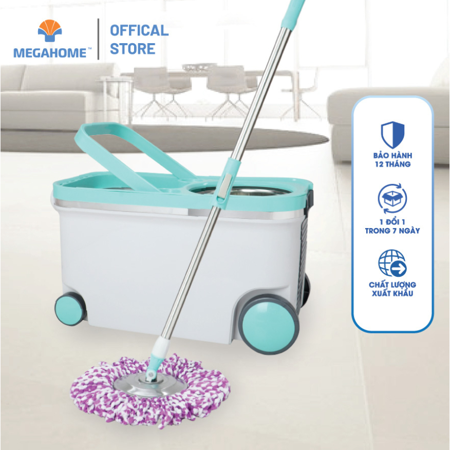 Bộ Lau Nhà Homeplus X6 MEGAHOME 360 Độ, Dung Tích 21L, Có Bánh Xe Di Chuyển Dễ Dàng