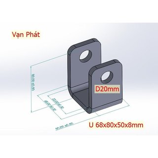  Pát U 68x80x50x8mm 