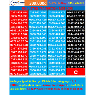 SIM VIETTEL ĐẸP TRẢ TRƯỚC - CHỌN SỐ - NGHE GỌI, 4G, TOÀN QUỐC, GÓI CƯỚC TOMATO VÀ CÓ KÈM GÓI 4G HẤP DẪN