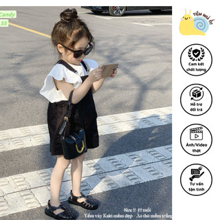 Set yếm quần phối áo cánh tiên phong cách Hàn Quốc siêu xinh thấm hút mồ hôi, thoáng mát