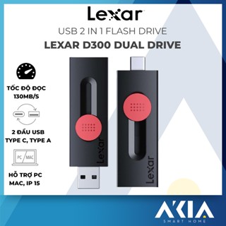 Usb Lexar D300 Type C và Type A Dual Drive 32GB/ 64GB/ 128GB/ 256GB, tốc độ đọc 130MB/s