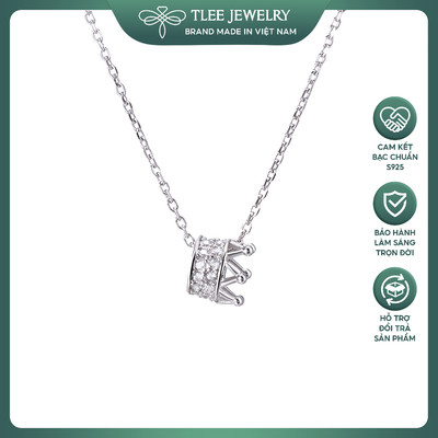 Dây chuyền bạc nữ TLEE Crown nạm đá xinh xắn TLEE JEWELRY D0107