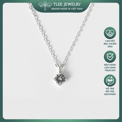 Dây chuyền bạc nữ TLEE viên đá nhỏ nữ tính TLEE JEWELRY D0109
