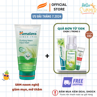 Sữa rửa mặt giảm mụn mờ thâm và sạch dầu thừa Himalaya Purifying Neem Face Wash 150ml