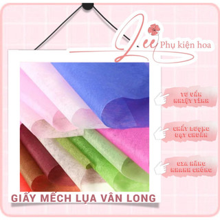 Sỉ 35 tờ giấy mếch lụa gói lót bó hoa 45cm tờ giấy lụa vân long bọc chân kệ hoa
