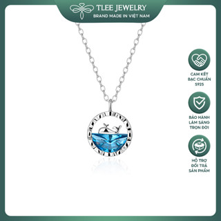 Dây chuyền bạc nữ TLEE, vòng cổ cá voi biển xanh lấp lánh TLEE JEWELRY D0283