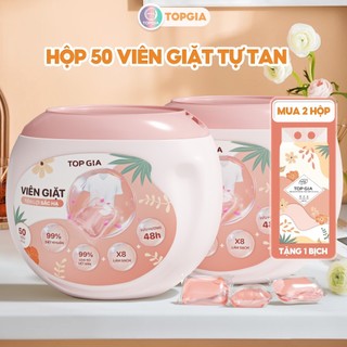 Hộp 50 viên giặt xả tư tan lưu hương 48h top gia