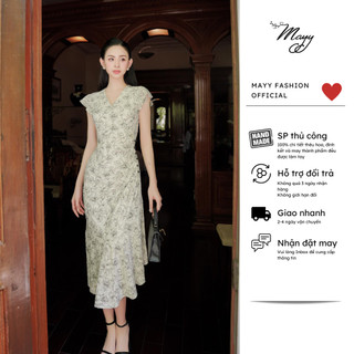 Đầm thiết kế cao cấp MAYY FASHION cotton ren hoa co giãn dáng dài Kathy Kathy