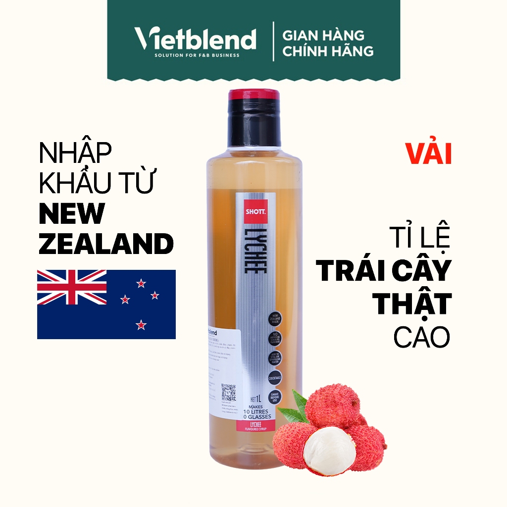 Syrup SHOTT Vị Vải (Lychee) Chai 1 Lít