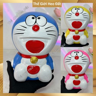 Heo đất tiết kiệm đẹp 2024, ống con lợn tiết kiệm dễ thương hình Doraemon size vừa cao 20-22cm,_