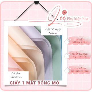 Giấy gói hoa 1 mặt bóng mờ, tập 20 tờ giấy bó hoa không thấm nước