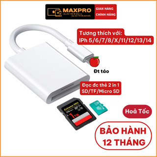 Đầu đọc thẻ nhớ SD TF 2 trong 1 dành cho điện thoại IPh tương thích với tất cả các thiết bị họ nhà táo và máy tính bảng