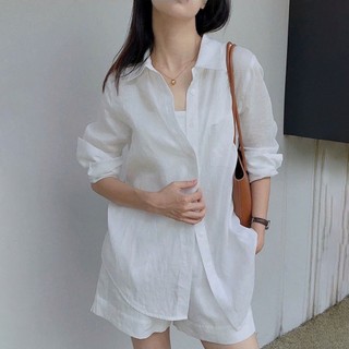 Áo sơ mi khoác ngoài form rộng vải đũi lụa mềm mát lạnh mặc khoác ngoài đi làm, đi chơi, đi biển, đi du lịch chống nắng